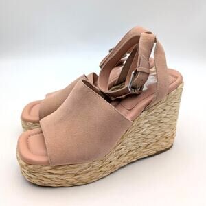 Marc Fisher LTD Nelly Wedge Espadrilles Sandal Women's Pale Blush Size US9M